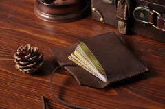 Handmade Mens Cool billfold Leather Wallet Men Small Card Slim Wallets Bifold for Men - iwalletsmen