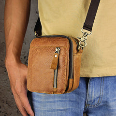 Leather Belt Pouch Mens Small Cases Waist Bag Hip Pack Belt Bag Fanny Pack Bumbag for Men