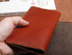 Handmade Leather Mens Cool Long Leather Wallet Clutch Wristlet Wallet for Men