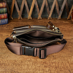 Leather Fanny Pack Mens Waist Bag Hip Pack Belt Bag Bumbag for Men