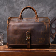 Genuine Leather Mens Cool Messenger Bag Briefcase Work Bag Business Bag for men