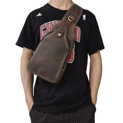 Cool Leather Chest Bag Sling Bag Sling Crossbody Bag Travel Bag Hiking Bags For Men - iwalletsmen