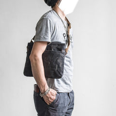 Canvas Mens Cool Small Messenger Bag iPad Bag Chest Bag Bike Bag Cycling Bag for men