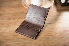 Handmade Leather Mens Cool Slim Leather Wallet Men Small Wallets Bifold for Men