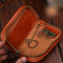 Genuine Leather Mens Cool Key Wallet Car Key Holder Car Key Case for Camel Men