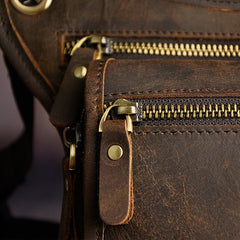 Leather Belt Pouch Mens Cases Waist Bag Hip Pack Belt Bag Fanny Pack Bumbag for Men