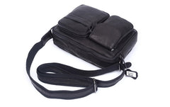 Handmade Genuine Leather Mens Cool Messenger Bag Chest Bag Bike Bag Cycling Bag for men