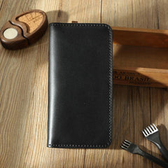 Blue Leather Mens Bifold Long Wallets Personalized Handmade Blue Travel Leather Wallet for Men - iwalletsmen