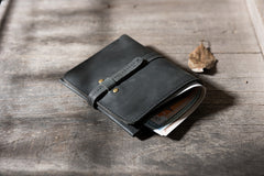 Handmade Leather Mens Cool Slim Leather Wallet Men Small Wallets Bifold for Men