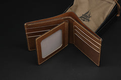 Handmade Leather Tooled Assassin's Creed Mens billfold Wallet Cool Leather Wallet Slim Wallet for Men