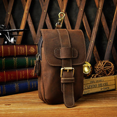 Leather Belt Pouch Mens Small Cases Waist Bag Hip Pack Belt Bag Fanny Pack Bumbag for Men