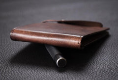 Handmade Mens Cool billfold Leather Wallet Men Small Slim Wallets Bifold for Men - iwalletsmen