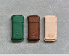 Handmade Brown Leather Womens 10pcs Cigarette Holder Case Cool Custom Cigarette Case for Women - iwalletsmen