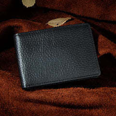 Handmade Leather Mens Cool Slim Leather Wallet Card Wallet Holders Men Small Wallets Bifold for Men