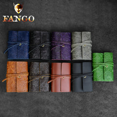 Handmade Leather Floral Mens Cool billfold Wallet Card Holder Small Card Slim Wallets for Men