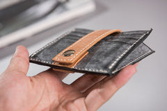 Handmade Leather Mens Cool billfold Wallet Card Holder Small Card Slim Wallets for Men