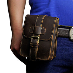 Leather Belt Pouch Mens Small Cases Waist Bag Hip Pack Belt Bag Fanny Pack Bumbag for Men