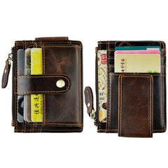 Leather Mens Wallet Cool Slim Front Pocket Wallet Money Clip for Men - iwalletsmen