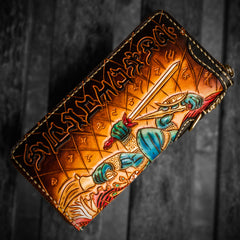 Handmade Leather Ucchusma Mens Chain Biker Wallet Cool Leather Wallet With Chain Wallets for Men