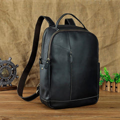 Cool Leather Mens Black Backpack for School Backpack Travel Backpacks For Men - iwalletsmen