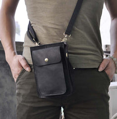 Leather Belt Pouch Mens Small Cases Waist Bag Hip Pack Belt Bag Fanny Pack Bumbag for Men