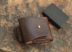 Cool Mens Leather Zippo lighter Holder with clip Zippo Lighter Case with Loop - iwalletsmen