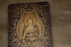 Handmade Leather Tooled Shakya Muni Buddhism Notebook Journal Travel Book Diary