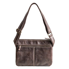 Genuine Leather Mens Cool Messenger Bag iPad Bag Chest Bag Bike Bag Cycling Bag for men