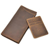 Handmade Leather Mens Cool Long Leather Wallet Passport Wallet Travel Wallet for Men