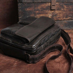 Handmade Leather Mens Cool Messenger Bag Chest Bag Bike Bag Cycling Bag for men