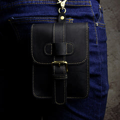 Leather Belt Pouch Mens Small Cases Waist Bag Hip Pack Belt Bag Fanny Pack Bumbag for Men