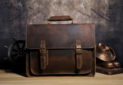 Genuine Leather Mens Cool Messenger Bag Briefcase Chest Bag Bike Bag Cycling Bag for men