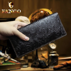 men's wallet leather​  I Floral Wallet Mens Long Wallets Cool Wallet for Men Bifold Leather Wallet Mens Most Unique Mens Wallets