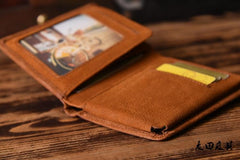 Handmade Mens Cool billfold Leather Wallet Men Small Slim Wallets Bifold for Men - iwalletsmen