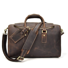 Genuine Leather Mens Cool Weekender Bag Travel Bag Duffle Bags Overnight Bag Holdall Bag for men