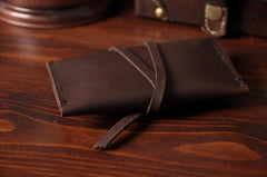 Handmade Mens Cool billfold Leather Wallet Men Small Card Slim Wallets Bifold for Men - iwalletsmen