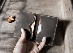 Handmade Leather Mens Cool billfold Wallet Card Holder Small Card Slim Wallets for Men