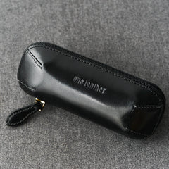 Cool Leather Mens Leather Tobacco Pipe Case Zipper Tobacco Pipe Case for Men - iwalletsmen