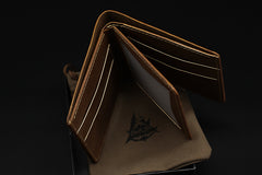 Handmade Leather Tooled Predator Mens billfold Wallet Cool Leather Wallet Slim Wallet for Men