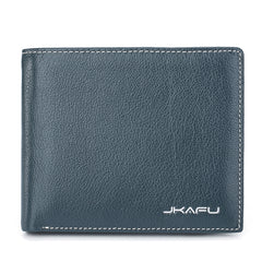 Genuine Leather Mens Cool Slim Leather Wallet Men Small Wallets Bifold for Men