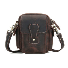 Cool Leather Mens Camera Bag Small Shoulder Bag Crossbody Bag For Men - iwalletsmen