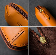 Cool Leather Mens Leather Tobacco Pipe Case Zipper Tobacco Pipe Case for Men - iwalletsmen
