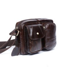 Genuine Leather Mens Cool Messenger Bag Chest Bag Bike Bag Cycling Bag for men