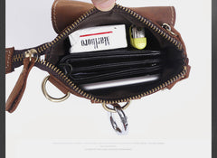 Leather Belt Pouch Mens Small Cases Waist Bag Hip Pack Belt Bag Fanny Pack Bumbag for Men
