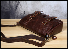 Genuine Leather Mens Cool Messenger Bag Chest Bag Bike Bag Cycling Bag for men