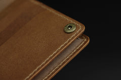 Handmade Leather Tooled Alien-Predator Mens Long Wallet Cool Leather Wallet Clutch Wallet for Men