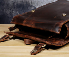 Genuine Leather Mens Cool Backpack Sling Bag Large Black Travel Bag Hiking Bag for men