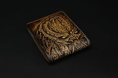 Handmade Leather Tooled Predator Mens billfold Wallet Cool Leather Wallet Slim Wallet for Men
