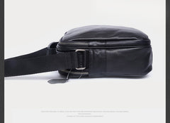 Genuine Leather Mens Cool Messenger Bag Chest Bag Bike Bag Cycling Bag for men