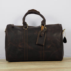 Cool Leather Mens Overnight Bag Weekender Bag Vintage Travel Bags Duffle Bag for Men - iwalletsmen